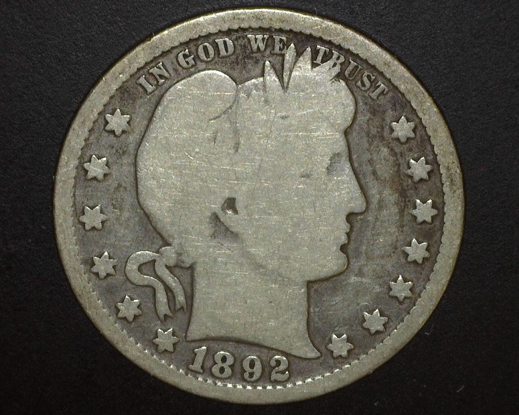 1892 Barber Quarter Dollar 25c G4 – Millers Mint